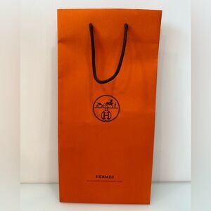 Authentic HERMES Boutique Orange Brown Paper Gift Shopping Bag